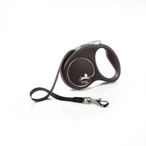 Smycz dla psa Flexi Black Design, taśma L srebrny Smycz dla psa Flexi Black Design, taśma L srebrny