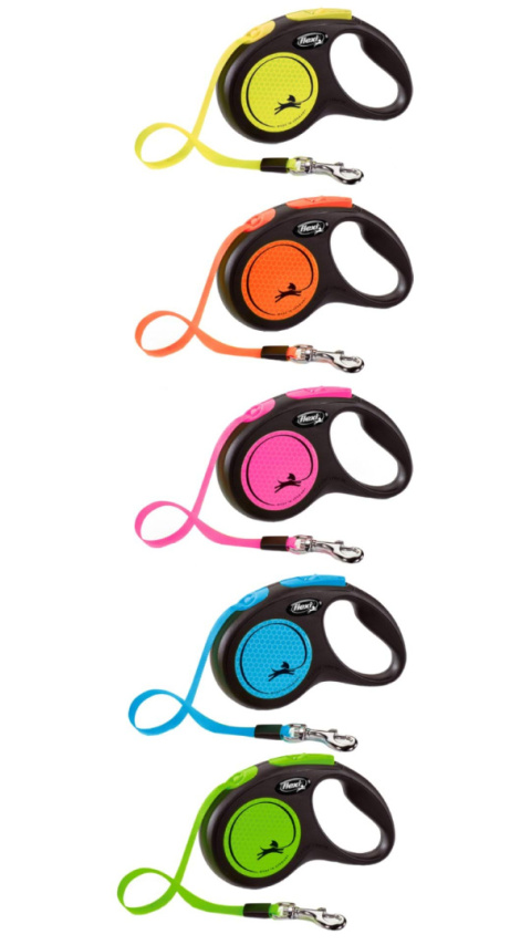 Smycz dla psa Flexi Classic Neon, taśma M zielony Smycz dla psa Flexi Classic Neon, taśma M zielony