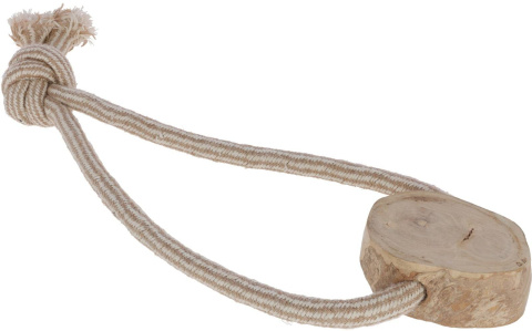 Szarpak dla psa, pętla, juta/bawełna, drewno kawowe, 35 cm, Kerbl Szarpak dla psa, pętla, juta/bawełna, drewno kawowe, 35 cm, Kerbl